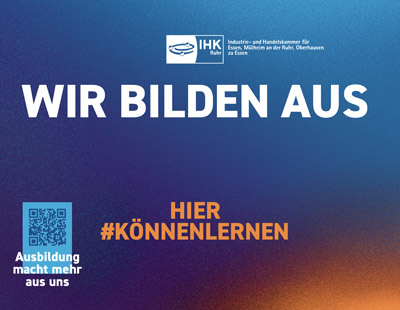 Logo der IHK Essen "Wir bilden aus"